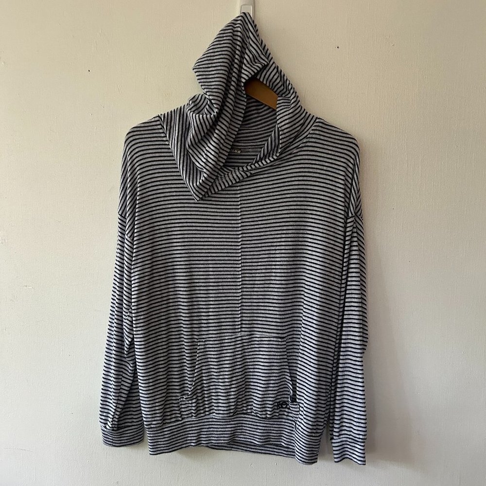 Roxy Hooded Pullover Womens Small Striped Nautical Coastal Grandma Surfer Skater
